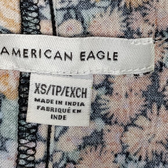 American Eagle Bohemian Dress Size XS Floral Maxi Length Short Sleeve Pullover - Picture 7 of 8